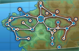 Kalos region map from the Pokémon games