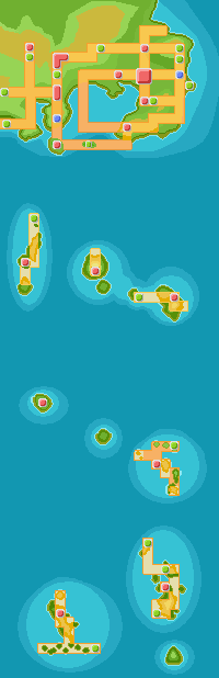 Kanto region map from the Pokémon games
